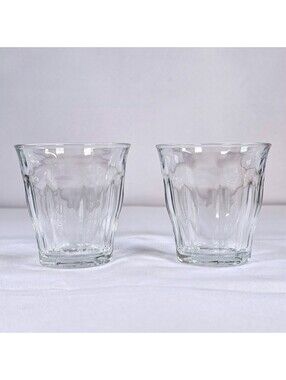 Duralex Picardie Clear Tempered Glass Tumblers Set of 2 Made in France 3.125oz